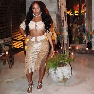 Two-Piece Crochet Skirt Set